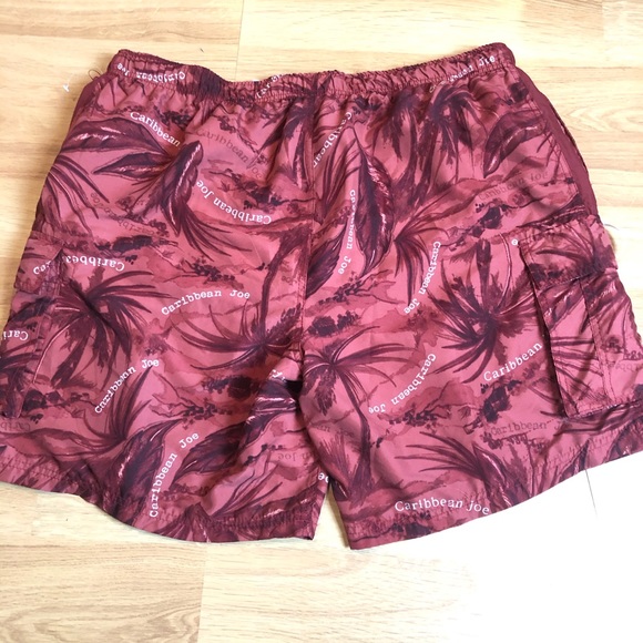 CARIBBEAN JOE Let’s Go maroon palm swim trunks XXL - Picture 11 of 11